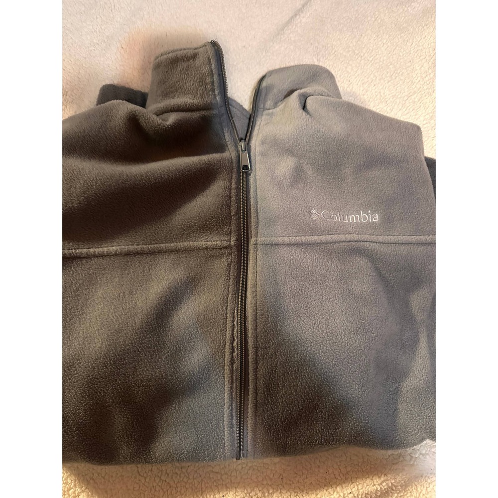 Columbia Sportswear Jumper Jacket Men XL Gray Zip-Up Stand Up Collar Fleece